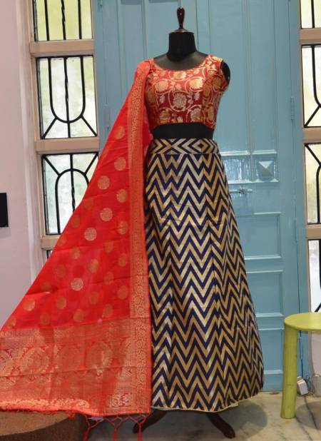 Blue And Pink Colour HOTAM HIT Designer Fancy Festive Wear Heavy Silk Printed Lehenga Choli Collection 10018